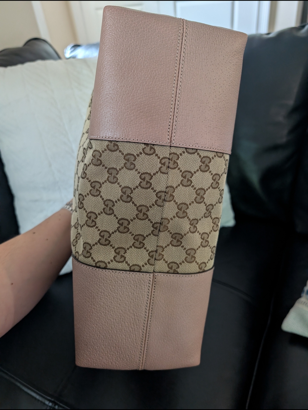 Gucci Pink GG Canvas Top-Handle Tote - Picture 7 of 17